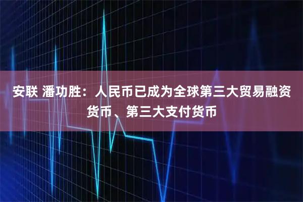 安联 潘功胜：人民币已成为全球第三大贸易融资货币、第三大支付货币